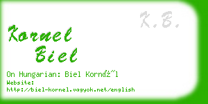 kornel biel business card